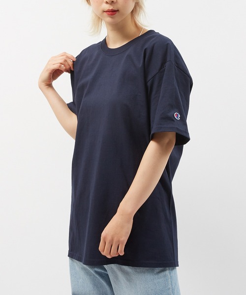 Alite cloth(アリーテクロス)の「CAMPION 袖ワンポイントTシャツ(Tシャツ/カットソー・レディース・ブラック/グレー/ネイビー/ホワイト/チャコール/オートミール/オレンジ/パープル/イエロー/ダークグリーン・S/M/L/XL)」の8枚目の写真