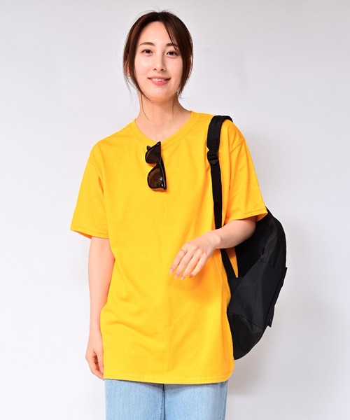 Alite cloth(アリーテクロス)の「CAMPION 袖ワンポイントTシャツ(Tシャツ/カットソー・レディース・ブラック/グレー/ネイビー/ホワイト/チャコール/オートミール/オレンジ/パープル/イエロー/ダークグリーン・S/M/L/XL)」の10枚目の写真