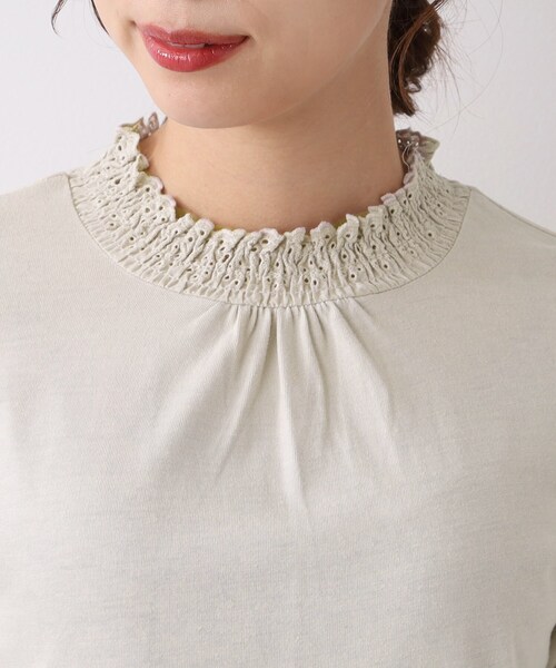 DRESKIP（ドレスキップ）の「◆【吸湿発熱】シャ－リング衿レースプルオーバー（Tシャツ/カットソー・レディース・ナチュラル/ブラック/オフホワイト・03/02/04）」の7枚目の写真