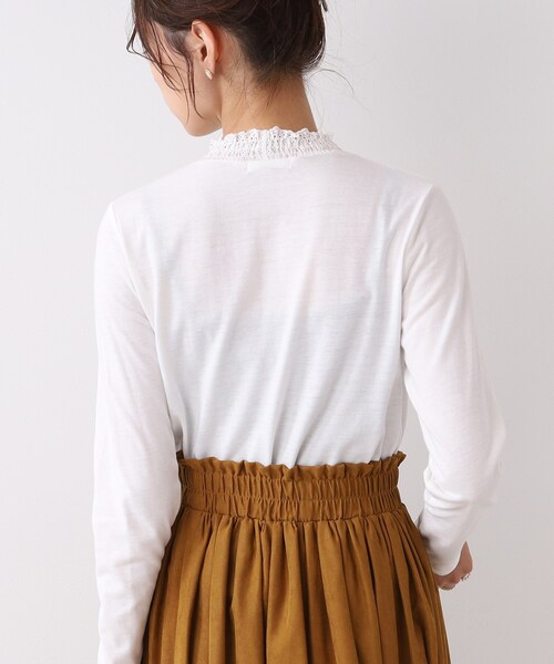 DRESKIP（ドレスキップ）の「◆【吸湿発熱】シャ－リング衿レースプルオーバー（Tシャツ/カットソー・レディース・ナチュラル/ブラック/オフホワイト・03/02/04）」の12枚目の写真