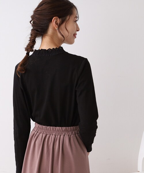 DRESKIP（ドレスキップ）の「◆【吸湿発熱】シャ－リング衿レースプルオーバー（Tシャツ/カットソー・レディース・ナチュラル/ブラック/オフホワイト・03/02/04）」の19枚目の写真