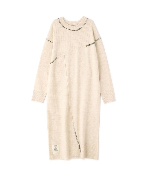 AVIREX(アヴィレックス)の「HAND STITCH KNIT ONEPIECE/ ハンドステッチ ニットワンピース(ワンピース・レディース・グリーン系その他3/ホワイト系2/ブラック・F)」の8枚目の写真