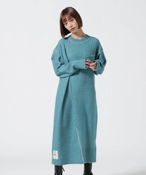 AVIREX(アヴィレックス)の「HAND STITCH KNIT ONEPIECE/ ハンドステッチ ニットワンピース(ワンピース・レディース・グリーン系その他3/ホワイト系2/ブラック・F)」の10枚目の写真