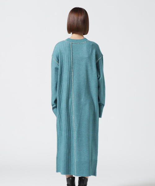 AVIREX(アヴィレックス)の「HAND STITCH KNIT ONEPIECE/ ハンドステッチ ニットワンピース(ワンピース・レディース・グリーン系その他3/ホワイト系2/ブラック・F)」の12枚目の写真