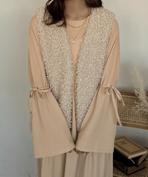 apres jour clair（アプレジュールクレア）の「【apres jour clair】カットジャガードティアードワンピース【ZOZOTOWN限定アイテム】（ワンピース・レディース・ダークブラウン/ベージュ/アイボリー・X-LARGE/フリー）」の19枚目の写真