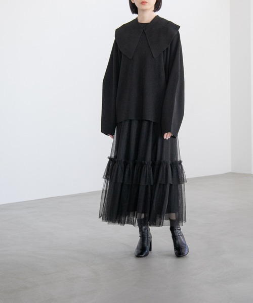 yuw（ユウ）の「２ＷＡＹチュールスカート　185183（スカート・レディース・ブラック/チャコールグレー・FREE）」の7枚目の写真