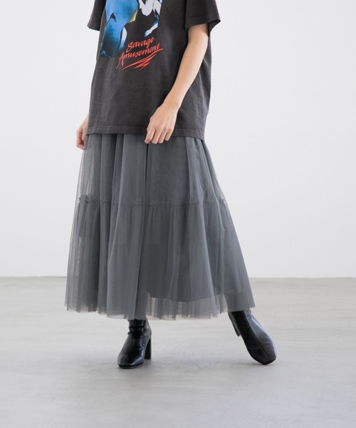 yuw（ユウ）の「２ＷＡＹチュールスカート　185183（スカート・レディース・ブラック/チャコールグレー・FREE）」の21枚目の写真