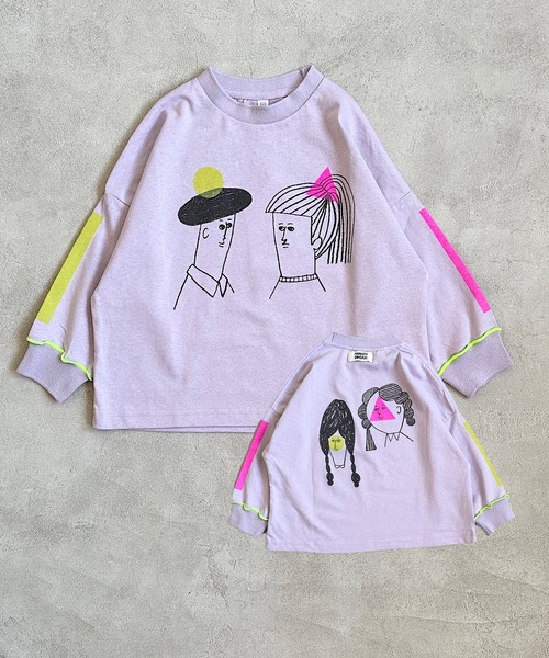 HOGAN RANCH WEAR（ホーガンランチウエア）の「ソデリブビッグロンＴ(90～140cm）（Tシャツ/カットソー・キッズ・オフホワイト/オレンジ/ラベンダー・90/100/110/120/130/140）」の3枚目の写真