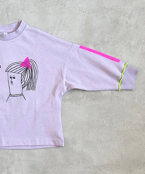 HOGAN RANCH WEAR（ホーガンランチウエア）の「ソデリブビッグロンＴ(90～140cm）（Tシャツ/カットソー・キッズ・オフホワイト/オレンジ/ラベンダー・90/100/110/120/130/140）」の7枚目の写真