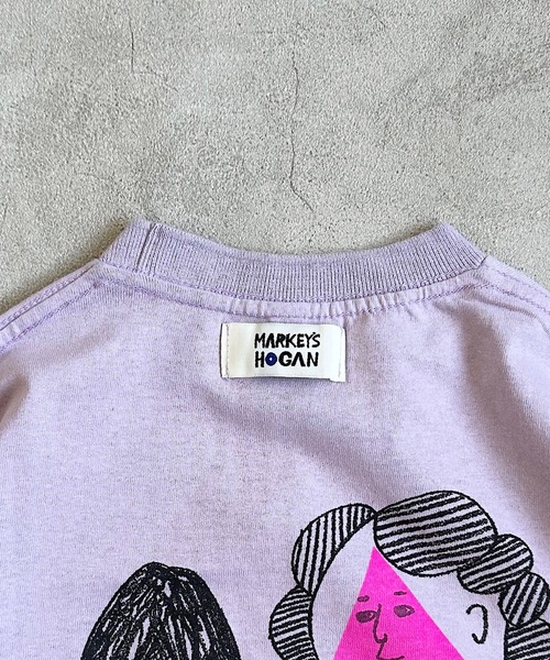 HOGAN RANCH WEAR（ホーガンランチウエア）の「ソデリブビッグロンＴ(90～140cm）（Tシャツ/カットソー・キッズ・オフホワイト/オレンジ/ラベンダー・90/100/110/120/130/140）」の6枚目の写真