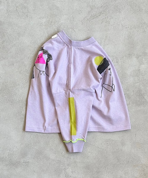 HOGAN RANCH WEAR（ホーガンランチウエア）の「ソデリブビッグロンＴ(90～140cm）（Tシャツ/カットソー・キッズ・オフホワイト/オレンジ/ラベンダー・90/100/110/120/130/140）」の9枚目の写真