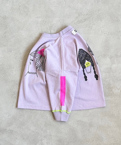 HOGAN RANCH WEAR（ホーガンランチウエア）の「ソデリブビッグロンＴ(90～140cm）（Tシャツ/カットソー・キッズ・オフホワイト/オレンジ/ラベンダー・90/100/110/120/130/140）」の8枚目の写真