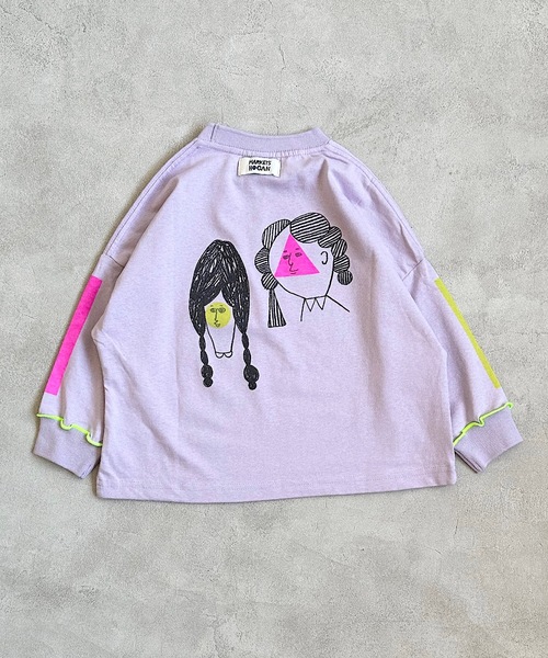 HOGAN RANCH WEAR（ホーガンランチウエア）の「ソデリブビッグロンＴ(90～140cm）（Tシャツ/カットソー・キッズ・オフホワイト/オレンジ/ラベンダー・90/100/110/120/130/140）」の5枚目の写真