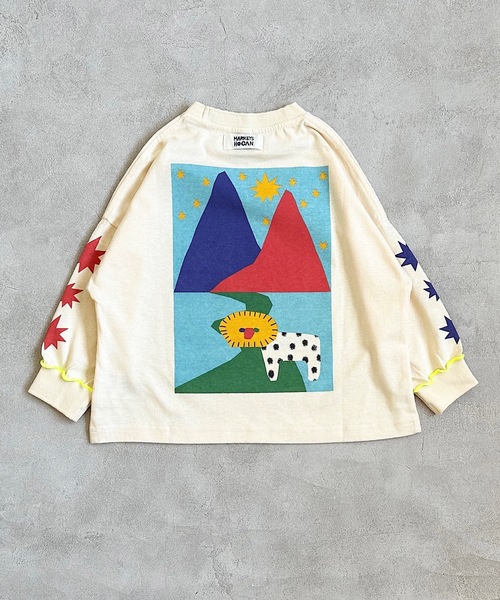 HOGAN RANCH WEAR（ホーガンランチウエア）の「ソデリブビッグロンＴ(90～140cm）（Tシャツ/カットソー・キッズ・オフホワイト/オレンジ/ラベンダー・90/100/110/120/130/140）」の11枚目の写真