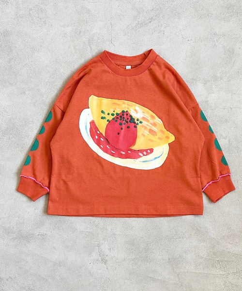 HOGAN RANCH WEAR（ホーガンランチウエア）の「ソデリブビッグロンＴ(90～140cm）（Tシャツ/カットソー・キッズ・オフホワイト/オレンジ/ラベンダー・90/100/110/120/130/140）」の15枚目の写真