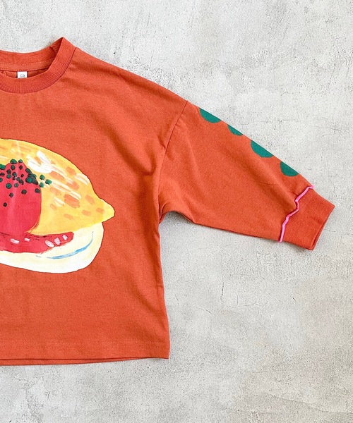 HOGAN RANCH WEAR（ホーガンランチウエア）の「ソデリブビッグロンＴ(90～140cm）（Tシャツ/カットソー・キッズ・オフホワイト/オレンジ/ラベンダー・90/100/110/120/130/140）」の17枚目の写真