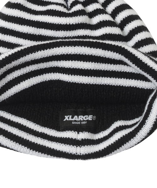 XLARGE(エクストララージ)の「BORDER POM BEANIE(ニットキャップ/ビーニー・メンズ・ブラック/ネイビー・ONE SIZE)」の10枚目の写真