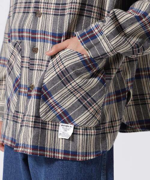 AVIREX（アヴィレックス）の「【直営店限定】FRONT POCKET CHECK SHIRT / フロント ポケット チェックシャツ / AVIREX /アヴィレックス（シャツ/ブラウス・レディース・ブラック/ホワイト系2・L/M）」の10枚目の写真