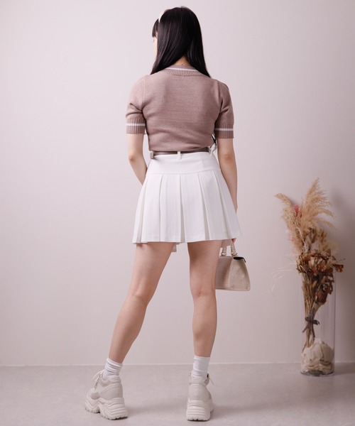 LIPSERVICE(リップサービス)の「インナーショートパンツ付ベルテットプリーツスカート(スカート・レディース・ベージュ/ホワイト/ブラック・S/M)」の15枚目の写真
