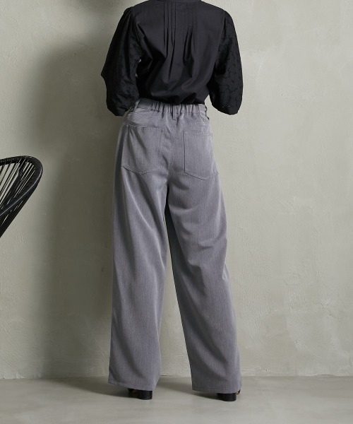 Soiunique（スワユニーク）の「落ち感素材　ゆるシルエット超ワイドパンツ ［Soiunique］（スラックス・レディース・ブラック/カーキ/グレー・M/L/LL/S）」の15枚目の写真