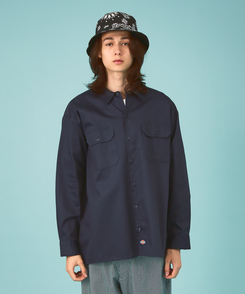 Dickies（ディッキーズ）の「Dickies /ディキーズ　long sleeve shirt 長袖シャツ（シャツ/ブラウス・メンズ・グリーン系その他/オレンジ/ベージュ/グリーン/ダークネイビー/ブラック/チャコールグレー・M/L/XL）」の6枚目の写真