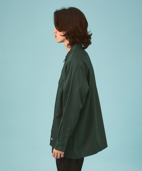 Dickies（ディッキーズ）の「Dickies /ディキーズ　long sleeve shirt 長袖シャツ（シャツ/ブラウス・メンズ・グリーン系その他/オレンジ/ベージュ/グリーン/ダークネイビー/ブラック/チャコールグレー・M/L/XL）」の9枚目の写真