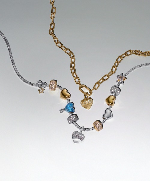 Pandora Moments スタッディド チェーン シルバー ネックレス