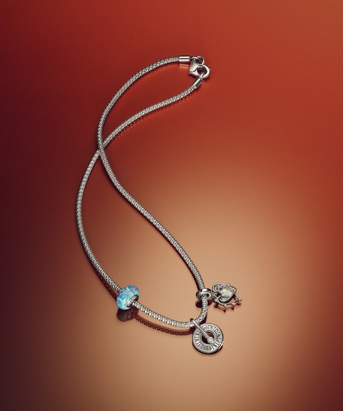 Pandora Moments スタッディド チェーン シルバー ネックレス