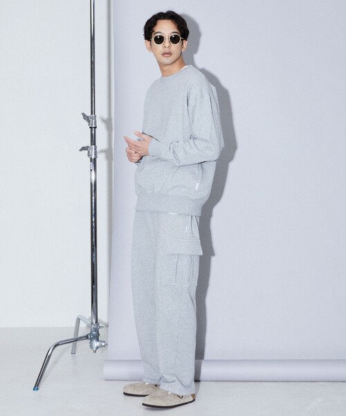 Firsthand（ファーストハンド）の「Firsthand/ファーストハンド SWEAT CARGO PANTS / コットンUSA スウェットカーゴパンツ（カーゴパンツ・メンズ・グレー/ブラック・M/L）」の7枚目の写真