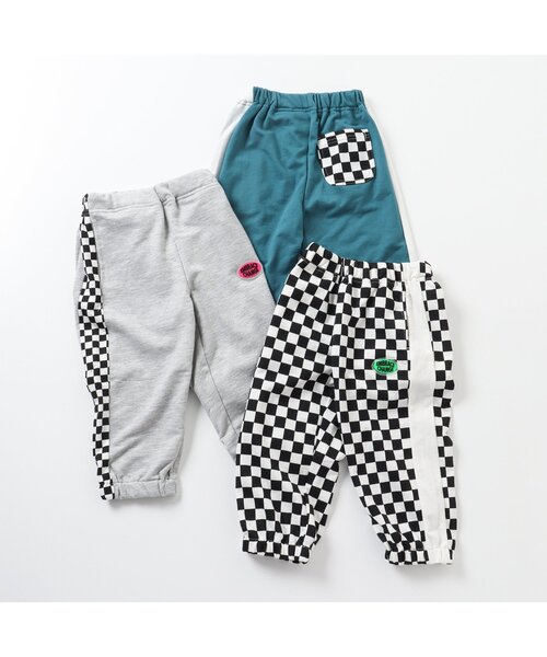 BREEZE(ブリーズ)の「チェッカーサイドラインパンツ(その他パンツ・キッズ・チェック/グレー/エメラルド・140/110/80/100/120/130/90)」の4枚目の写真