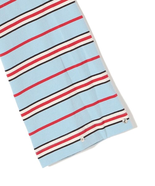 SHIPS（シップス）の「マルチボーダー クロップド プルオーバー◆（Tシャツ/カットソー・レディース・ライトブルー/ブラック・ONE SIZE）」の8枚目の写真