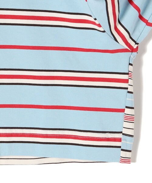 SHIPS（シップス）の「マルチボーダー クロップド プルオーバー◆（Tシャツ/カットソー・レディース・ライトブルー/ブラック・ONE SIZE）」の9枚目の写真