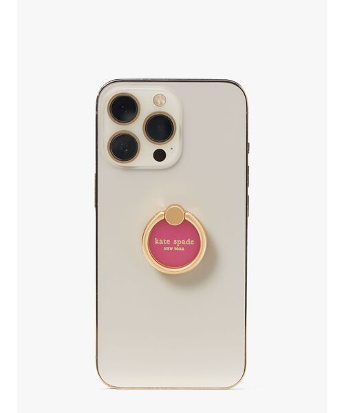 【kate spade】スマホリング エナメル ★ロゴ★ スタンド kate spade new york(ケイトスペード ニューヨーク)の「ロゴ