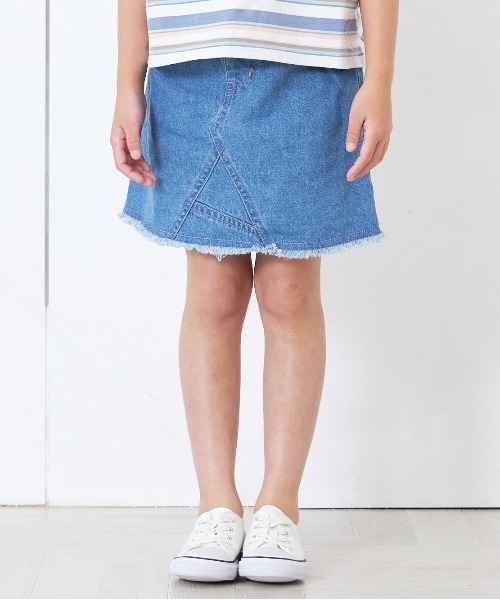 MAKE YOUR DAY（メイクユアデイ）の「リメイク風ワークスカート■80～140cm（スカート・キッズ・イエロー/カーキ/ブラック/サックスブルー・130/140/100/120/80/90/110）」の3枚目の写真