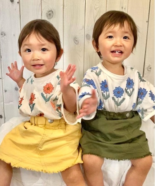 MAKE YOUR DAY（メイクユアデイ）の「リメイク風ワークスカート■80～140cm（スカート・キッズ・イエロー/カーキ/ブラック/サックスブルー・130/140/100/120/80/90/110）」の4枚目の写真