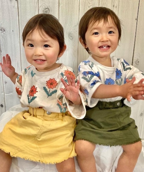 MAKE YOUR DAY（メイクユアデイ）の「リメイク風ワークスカート■80～140cm（スカート・キッズ・イエロー/カーキ/ブラック/サックスブルー・130/140/100/120/80/90/110）」の5枚目の写真