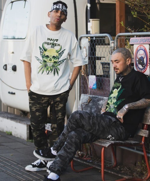 ROYAL FLASH（ロイヤルフラッシュ）の「MAYO/メイヨー/MAYO Devil Skull Embroidery Shore Sleeve Tee（Tシャツ/カットソー・メンズ・ブラック/ホワイト・XL/L/M）」の17枚目の写真