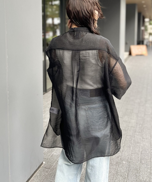 JOINT WORKS（ジョイントワークス）の「オーガンジー ミリタリーシャツ（シャツ/ブラウス・レディース・ブラック/ベージュ・FREE）」の11枚目の写真