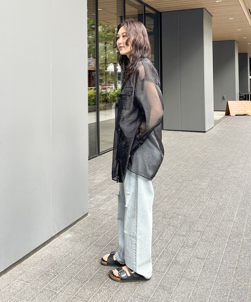 JOINT WORKS（ジョイントワークス）の「オーガンジー ミリタリーシャツ（シャツ/ブラウス・レディース・ブラック/ベージュ・FREE）」の13枚目の写真