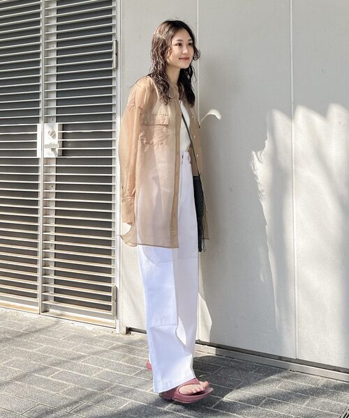 JOINT WORKS（ジョイントワークス）の「オーガンジー ミリタリーシャツ（シャツ/ブラウス・レディース・ブラック/ベージュ・FREE）」の16枚目の写真