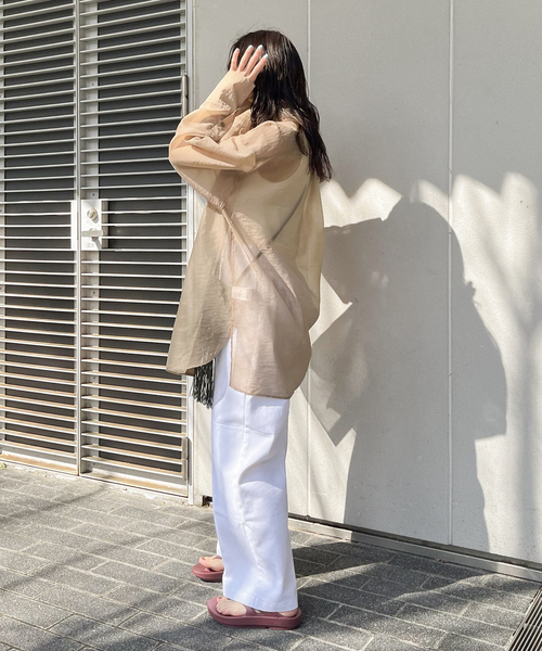 JOINT WORKS（ジョイントワークス）の「オーガンジー ミリタリーシャツ（シャツ/ブラウス・レディース・ブラック/ベージュ・FREE）」の17枚目の写真