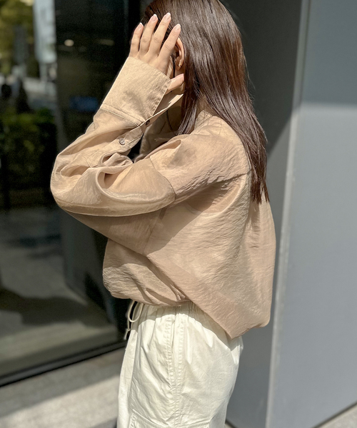 JOINT WORKS（ジョイントワークス）の「オーガンジー ミリタリーシャツ（シャツ/ブラウス・レディース・ブラック/ベージュ・FREE）」の20枚目の写真