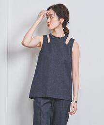 C/SI ネップ カットアウト ノースリーブ プルオーバー