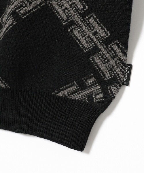 BEAMS T（ビームスティー）の「HELLRAZOR / CORPS KNITTED POLO SHIRT（ポロシャツ・メンズ・ブラック・MEDIUM/LARGE/X-LARGE）」の6枚目の写真