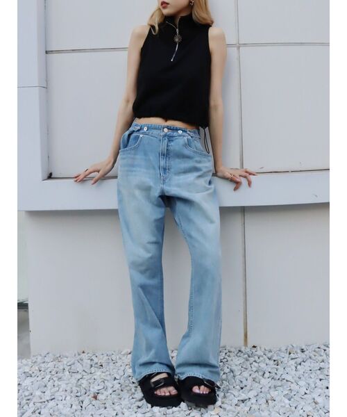 EVRIS（エヴリス）の「SUNNYハーフジップノースリトップス（タンクトップ・レディース・ホワイト/グレー/ブラック/グリーン・FREE）」の14枚目の写真