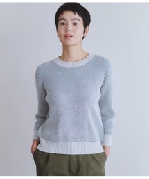 【手洗い可能】Bicolor Rib 配色ニットプルオーバー