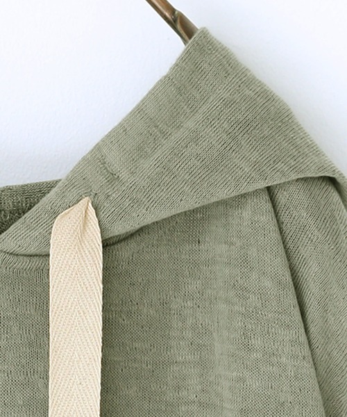 osharewalker（オシャレウォーカー）の「【廃盤】『風合いスラブ半袖パーカー』（パーカー・レディース・ベージュ/カーキ/ライトブルー/オレンジ/ブラック・FREE）」の21枚目の写真