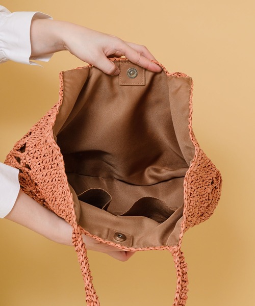 KATHARINE ROSS（キャサリンロス）の「【KATHARINE ROSS】透かしフラワーペーパートートバッグ WEB限定（かごバッグ