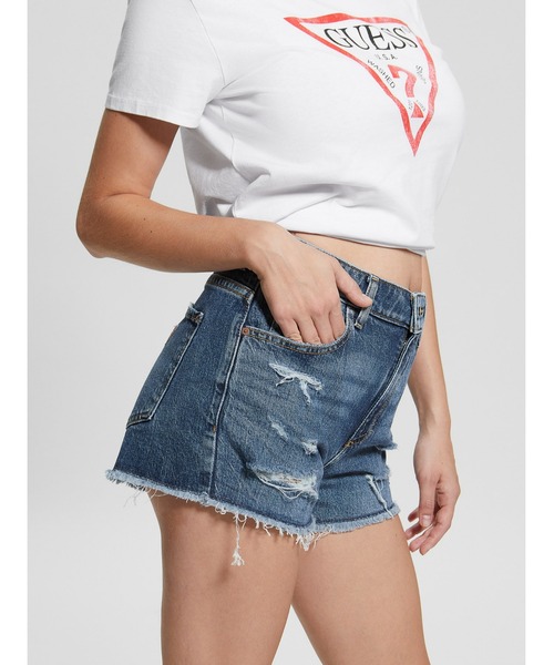 Guess(ゲス)の「Mom Shorts デニムパンツ ショート レディース(デニムパンツ・レディース・インディゴブルー・25inch/26inch/27inch/28inch)」の6枚目の写真