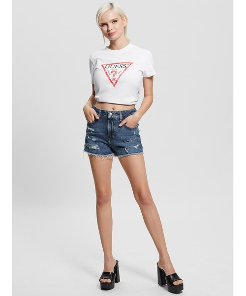 Guess(ゲス)の「Mom Shorts デニムパンツ ショート レディース(デニムパンツ・レディース・インディゴブルー・25inch/26inch/27inch/28inch)」の7枚目の写真
